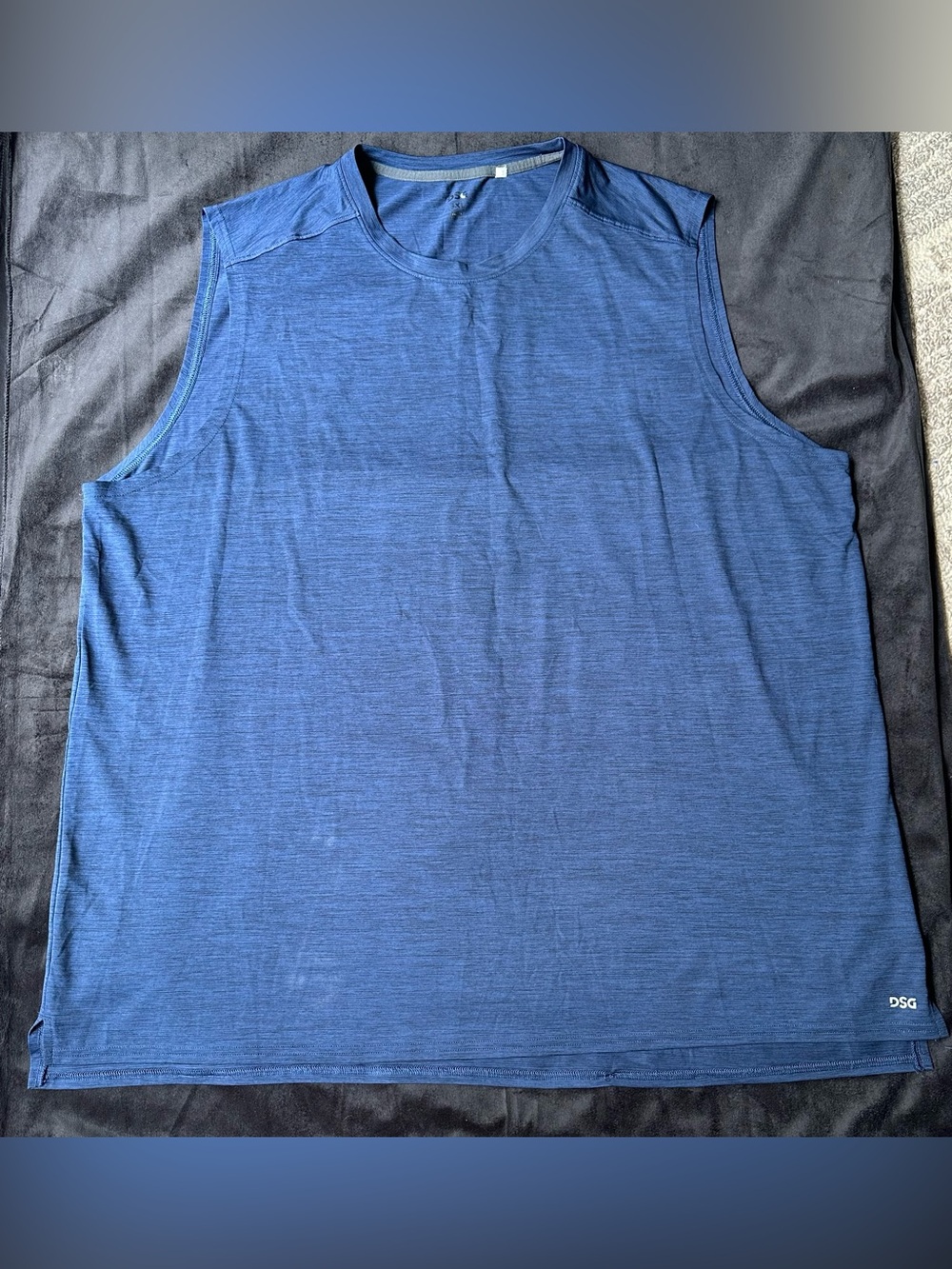 DSG Activewear Tank Top Men’s 3XL Dark Blue Space Dye Sleeveless Stretch Gym